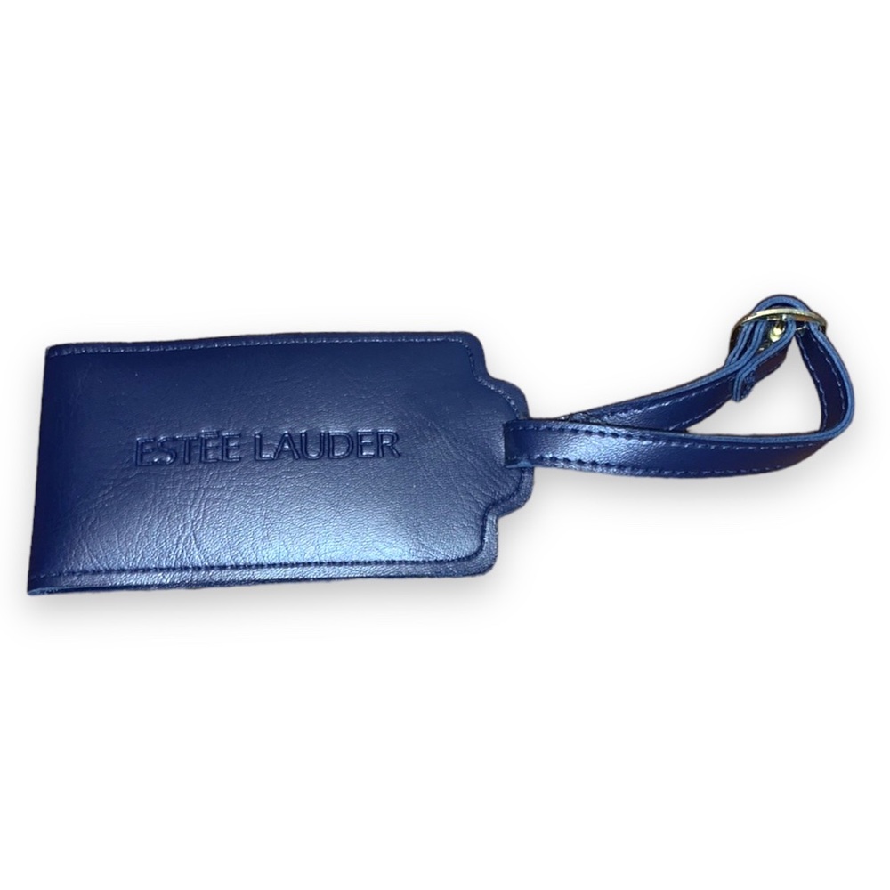 Estée Lauder Blue and Gold Bag Tag NWT New Luggage Tag Travel Accessory